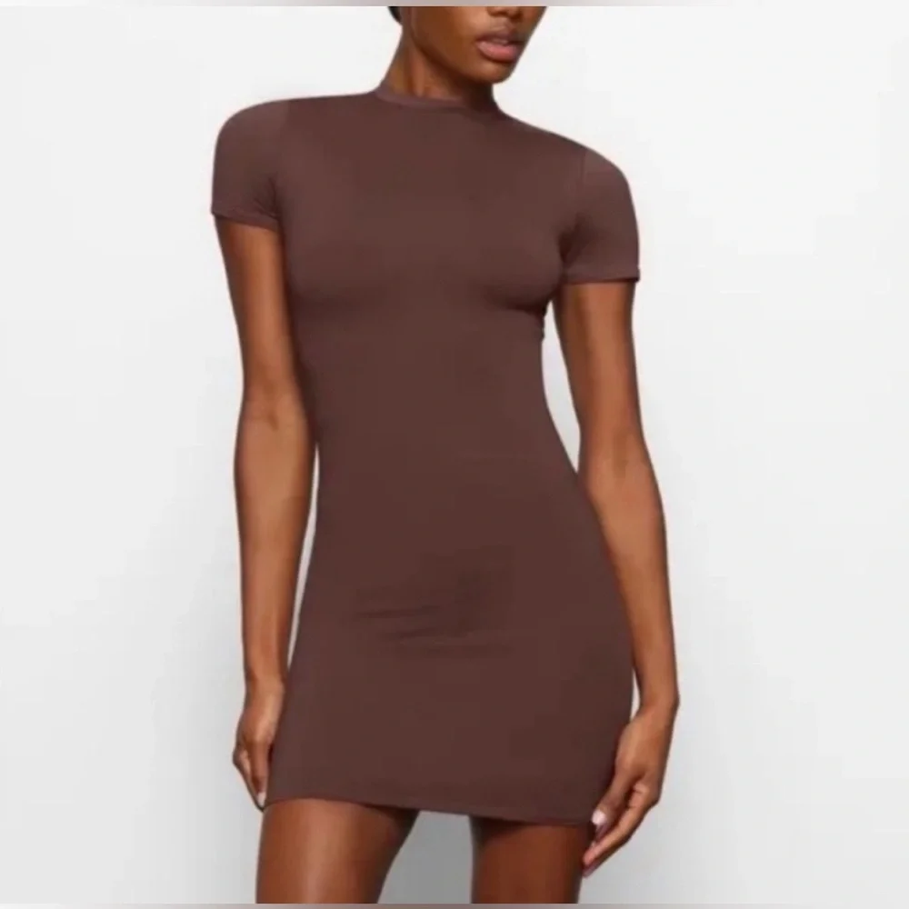 Skims Size 4X Recycled Swim Dress Cocoa Brown CU-DRS-2793 NWT